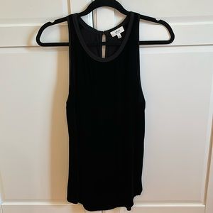 Aritzia Wilfred velvet top with silk detailing